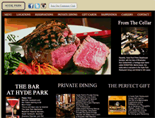 Tablet Screenshot of hydeparkrestaurants.com